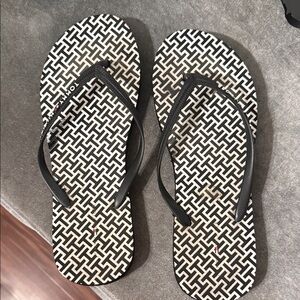Tommy Hilfiger Black and White Sandals